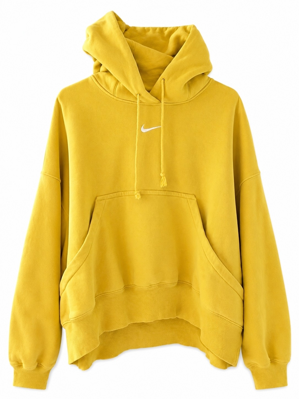 Nike Yellow Oversized Hoodie with Swoosh